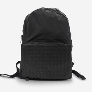 Bottega Veneta Convertible Intrecciato Backpack Black nylon Lambskin leather